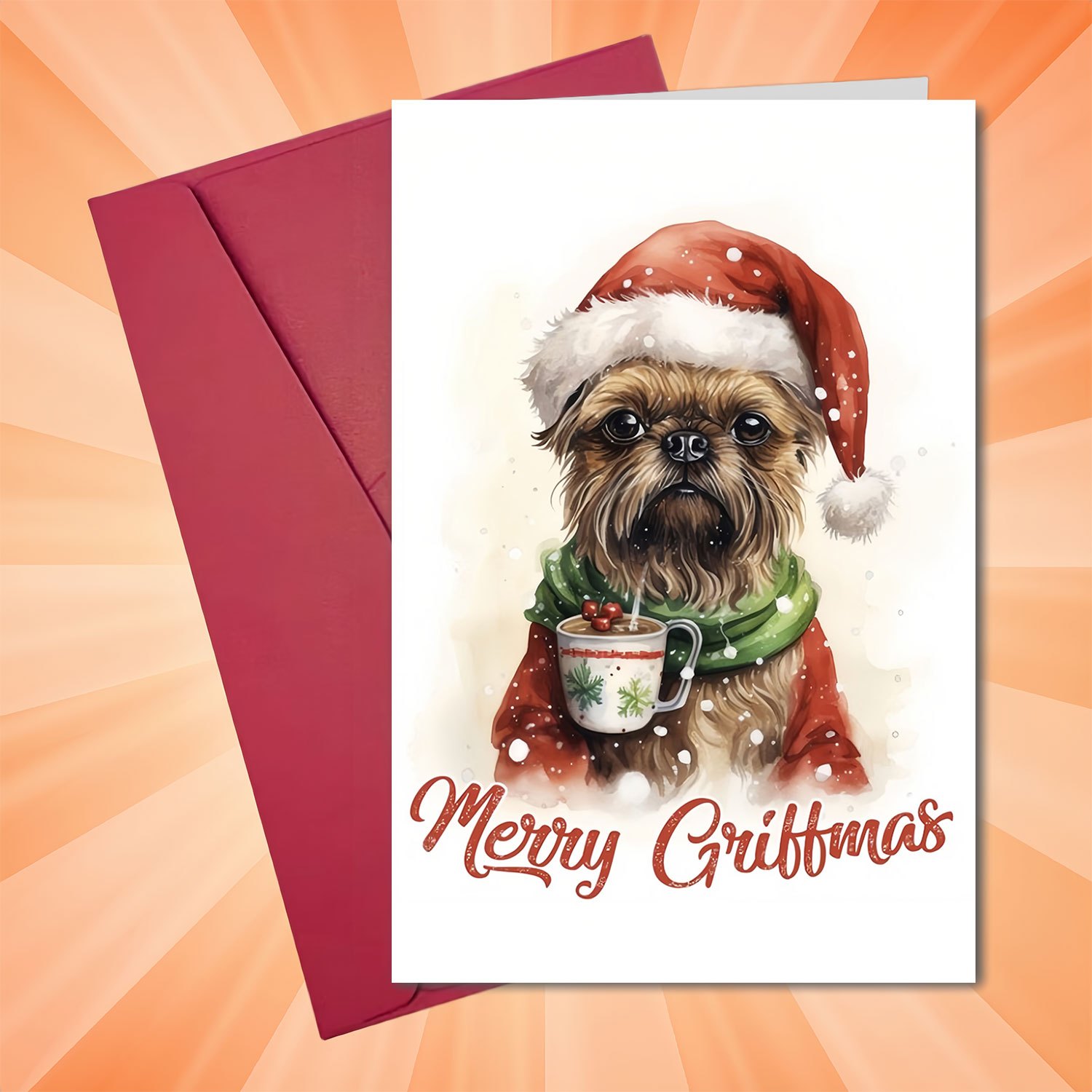 TEMU Festive Brussels Christmas Sweater Greeting Card With Envelope - Holidays, Birthdays & Celebrations - Ideal For Family, & Colleagues