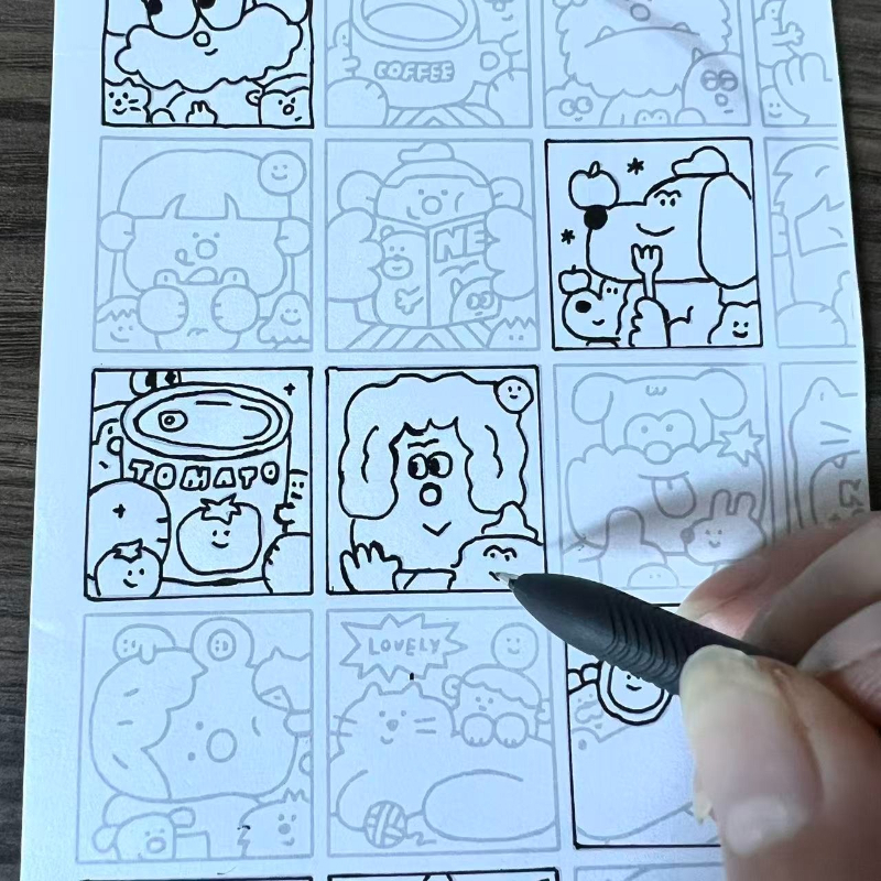 55-Page Art Tracing and Coloring Book with Pen