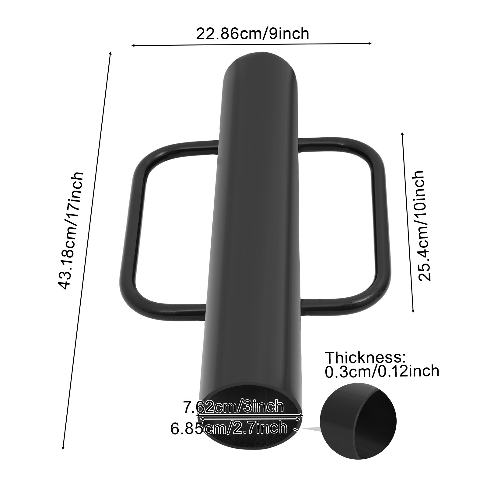 Image of Black 43.2 X 22.9cm Fence Post Driver For Garden Fences Post With Handle Heavy Duty Hand Post Rammer For Wooden Posts/u-channels/fence Posts