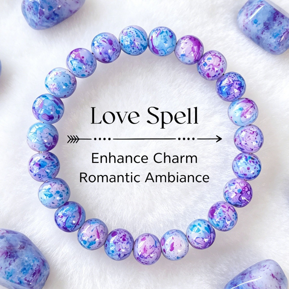 TEMU Pulsera Elástica de Cuentas Redondas con Piedra de Lluvia Azul-, Diseño del Amor, Estilo Bohemio, Uso Diario Versátil, Apilable para Hombres y