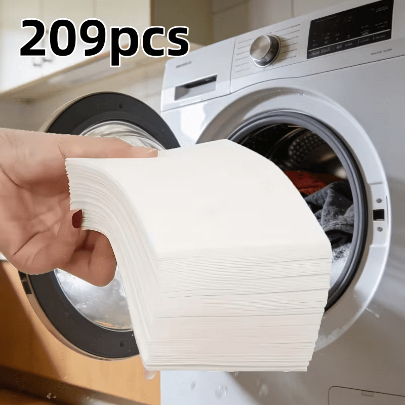 TEMU 209pcs Multifunctional Color-absorbing Laundry Sheets - Capture Colors, Prevent Dye Mixing, Help Clothes Stay Clean, Light And Mixed, Suitable