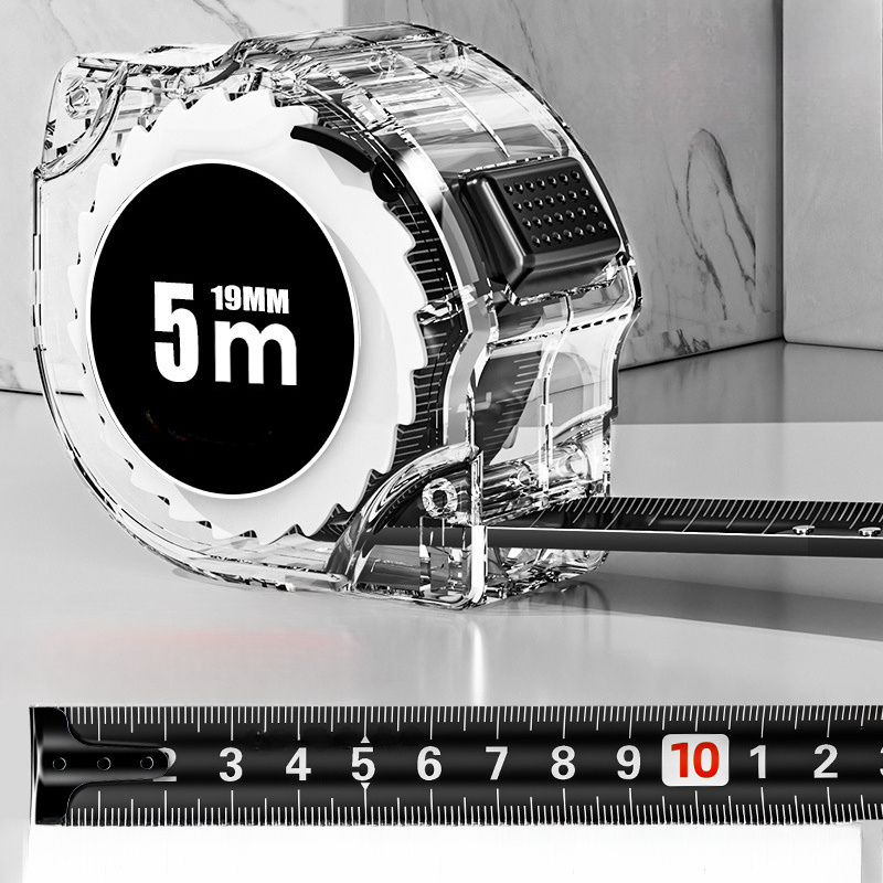 1pc High-Precision Self-Locking Fluorescent Steel Tape Measure - 5m/16.4ft, Laser Inkjet Code Box Design, ABS Resin, 0.1mm Accuracy, with Clear View Display for Construction & DIY Projects