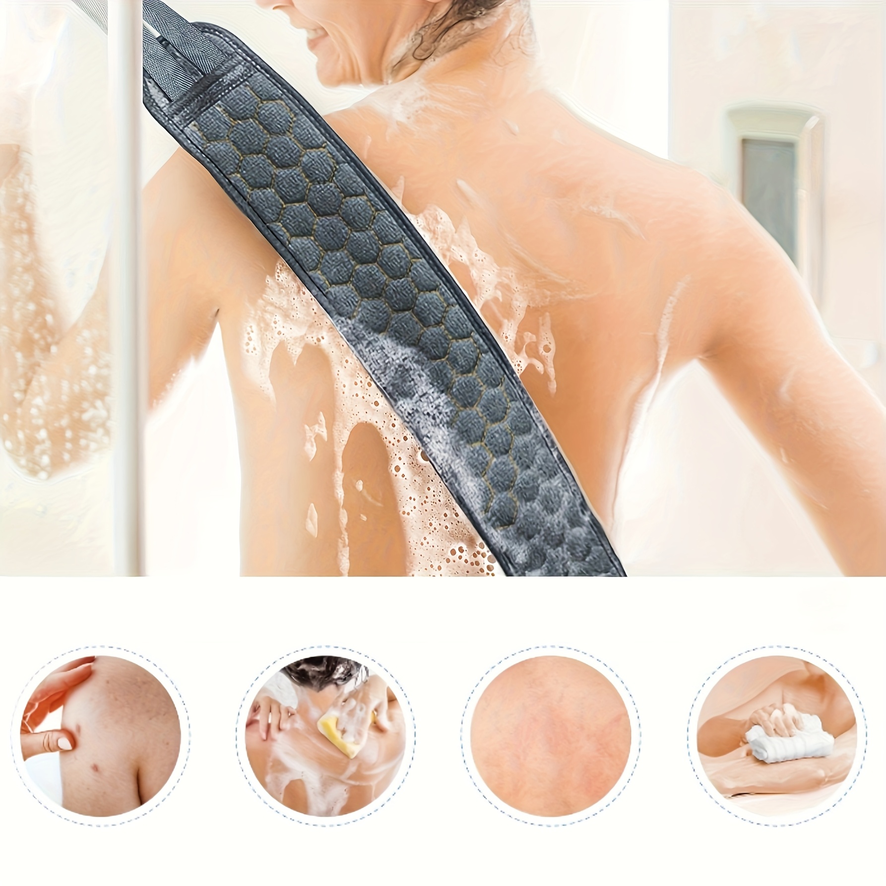 5pcs Exfoliating Mud-Free Back Scrubber and Bath Set