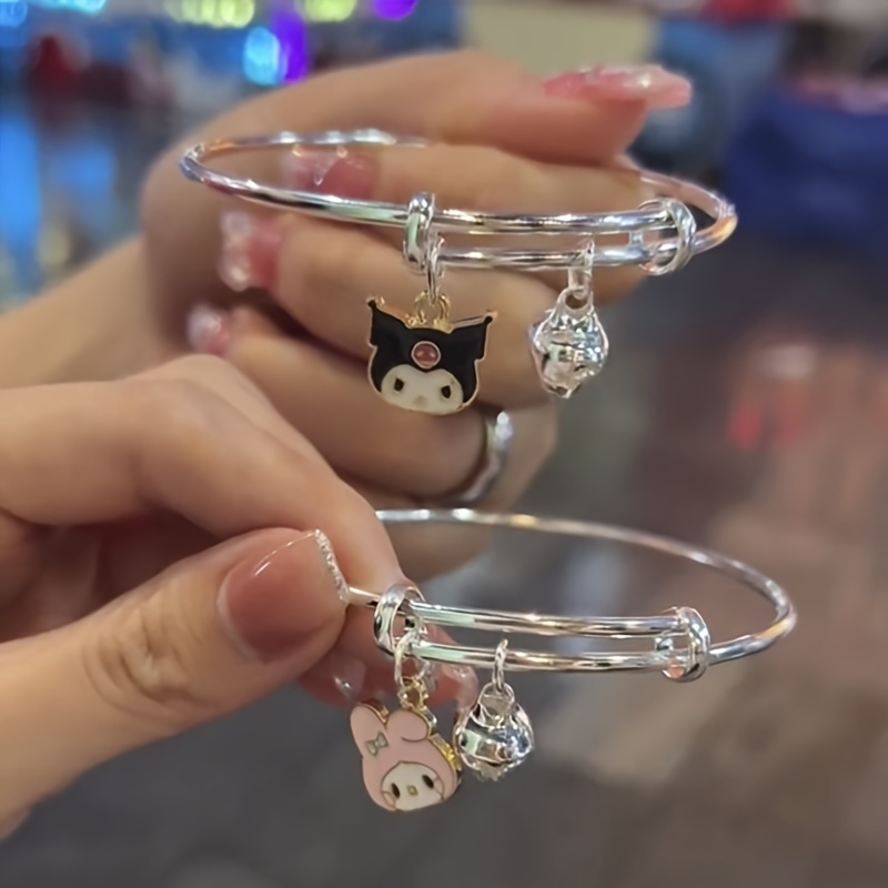 

Sanrio Hello Kitty & Friends Adjustable Charm Bracelets - Cute Cartoon Animal Designs With Bells, Ideal For Casual Attire & Gifts For Valentine's Day And Birthdays, Hello Kitty Accessories