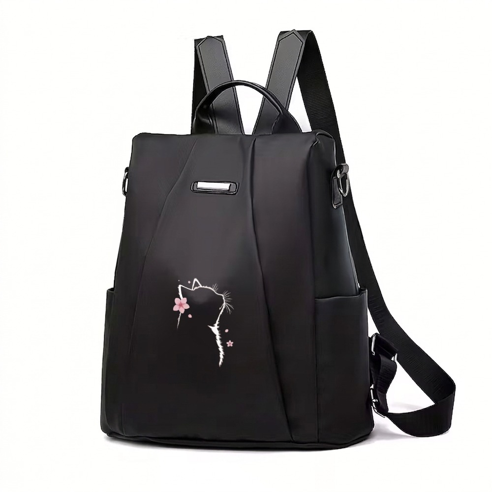 TEMU Cherry Cat Silhouette Casual Shoulder Bag, An Easy-to-carry And Adjustable Small Backpack, Handbag, Or Shoulder Bag, Suitable For Outdoor Travel