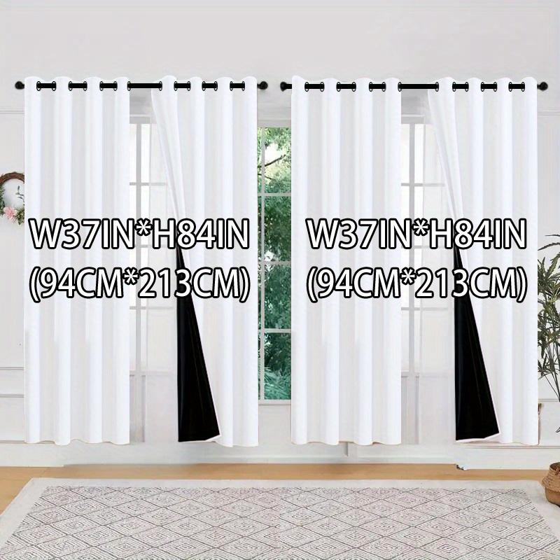 TEMU 4pcs, Blackout And Thermal Insulation Curtains, 100% Blackout Curtains, The Room, Modern Solid Color Polyester Plain Curtains, Grommet Punching