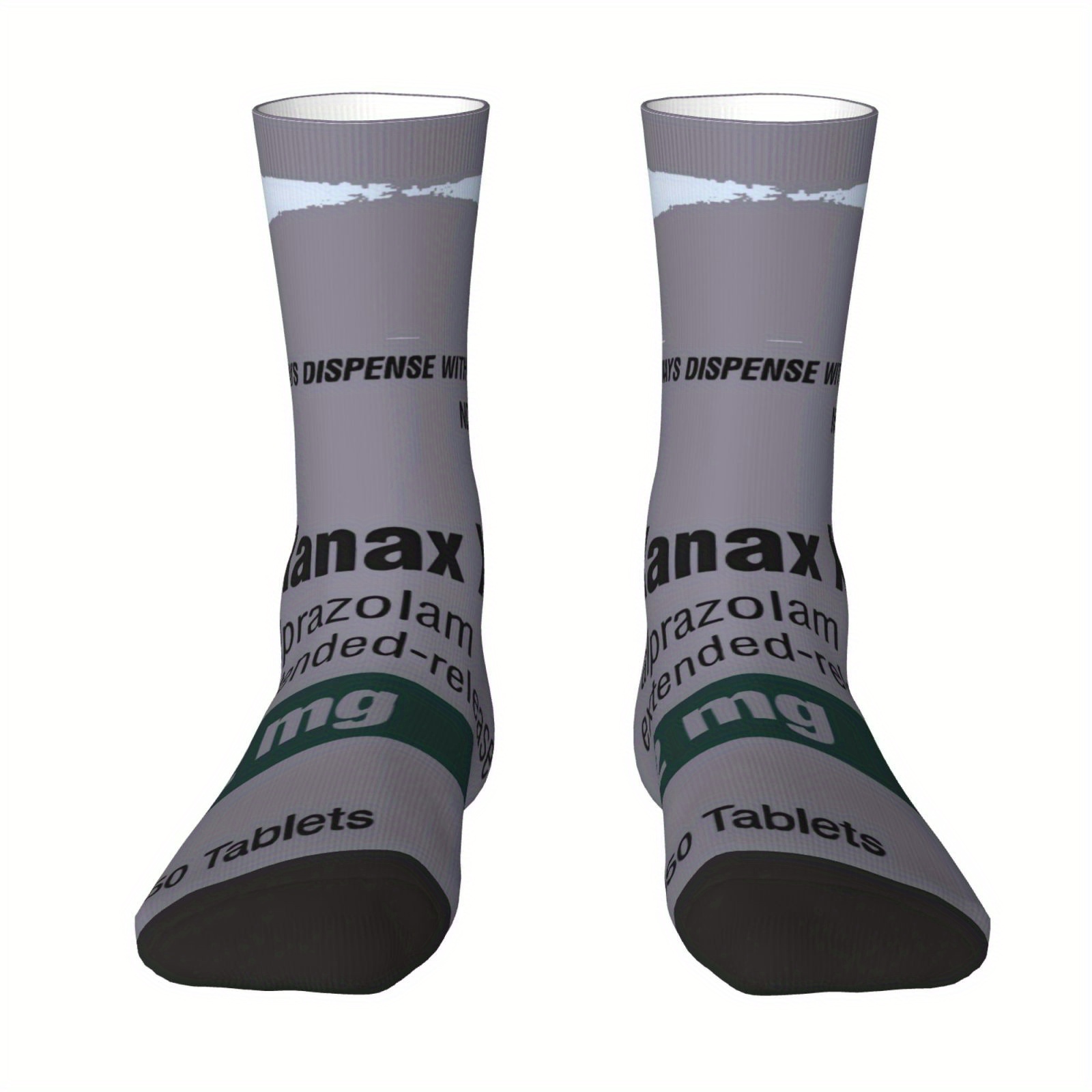 TEMU 1 Pair Novelty Print Socks, Theme Of Anxiety And , Seamless Digital Printing. Unisex Novelty Print Socks, Ideal For Home, Outdoor Leisure,