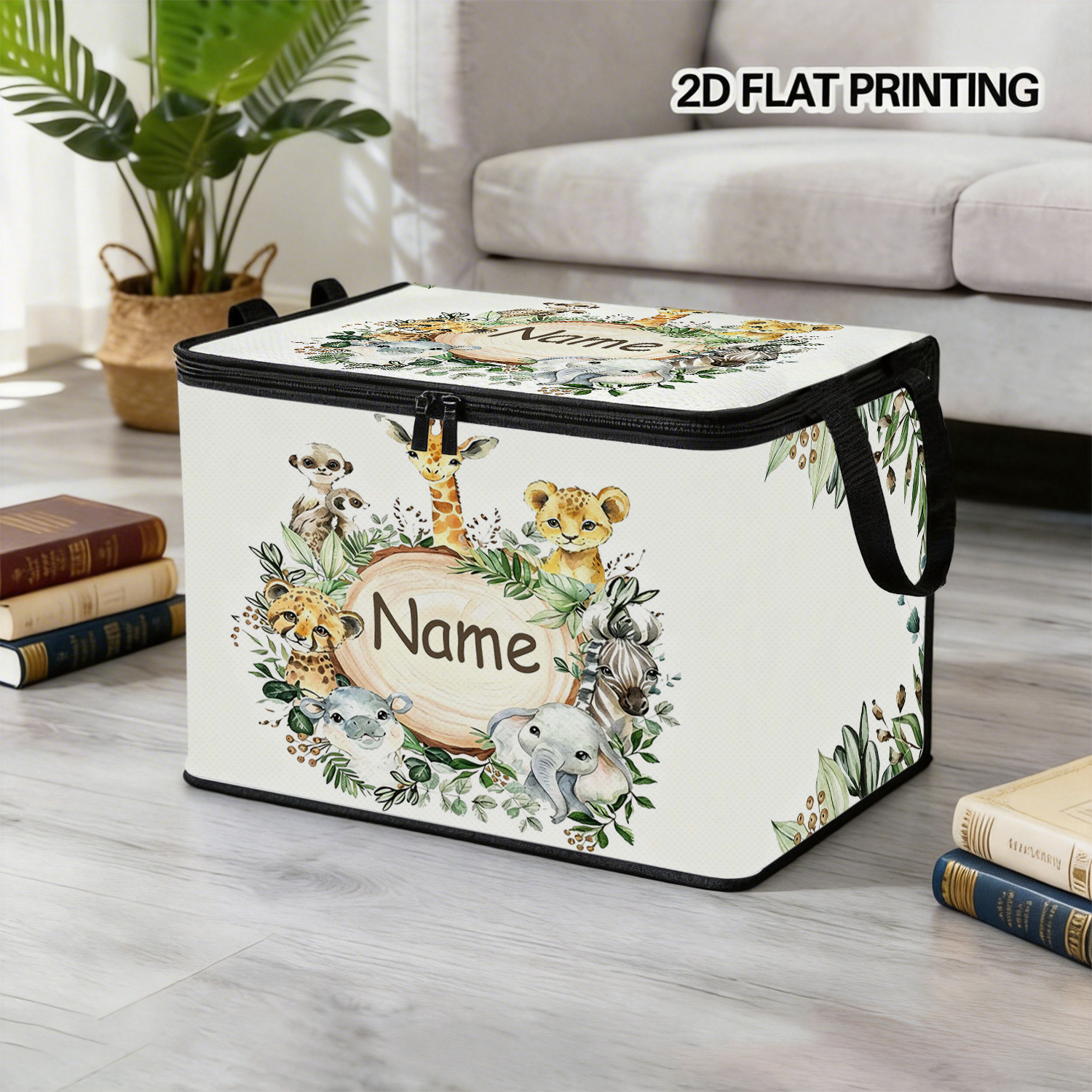 TEMU Scatola portaoggetti 1 pz con /testo personalizzato animali della con nomi personalizzati - Grande capacit�, pieghevole, ottagonale, adatta per