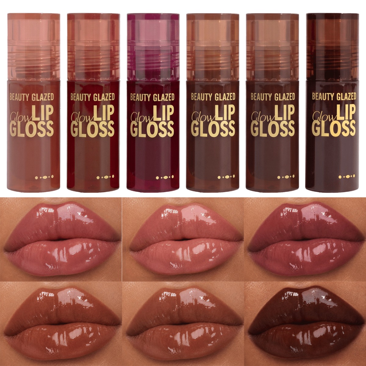 6 Colors BEAUTY GLAZED Hydrating Liquid Lip Gloss