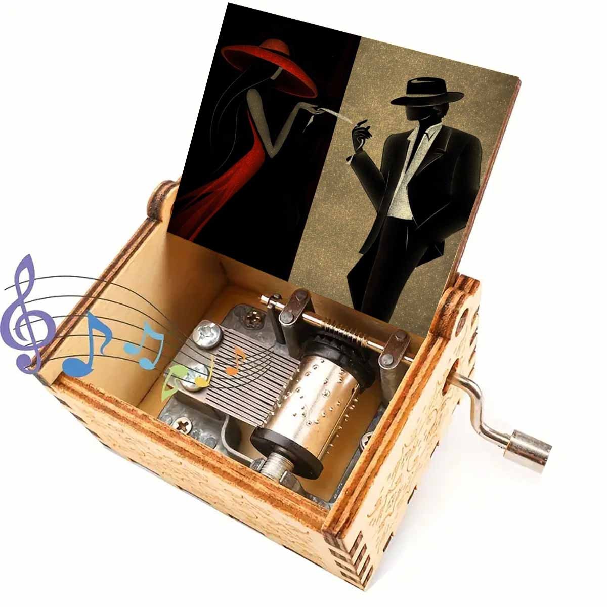 TEMU Boîte à musique en bois Lovers, fabriquée en bois de qualité supérieure avec un soin pour créer des , racontant des de à travers la musique, un