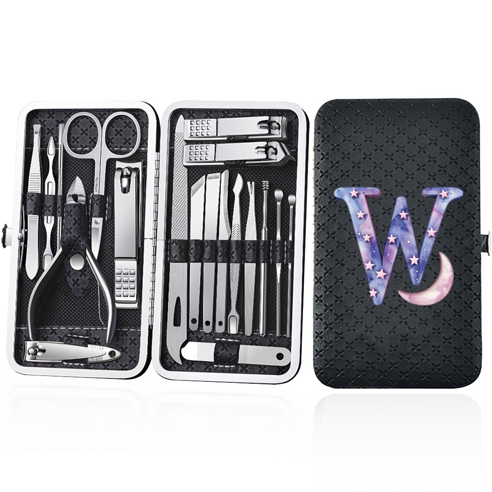 19pcs Portable Nail Clipper Set with Storage Box