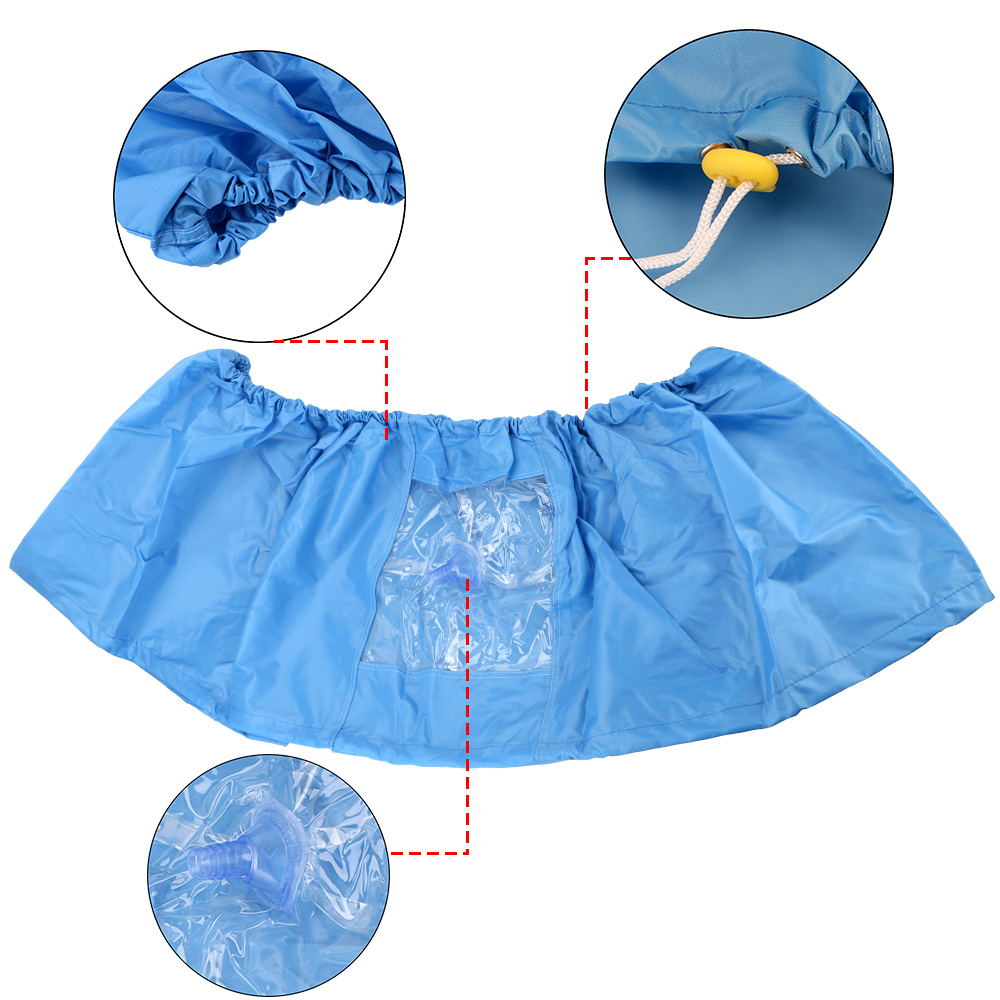 premium air conditioner dust cover with outlet pipe fits 1 3p models washable reusable   tightening belt blue details 2