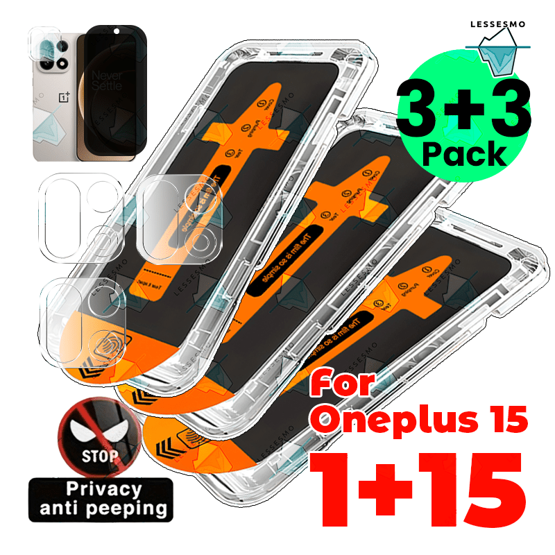 TEMU For Oneplus 15 Privacy Screen Protector With Anti-shatter And Scratch Resistance [3 3] 3-pack Includes One-pull Anti-spy Tempered Glass And 3