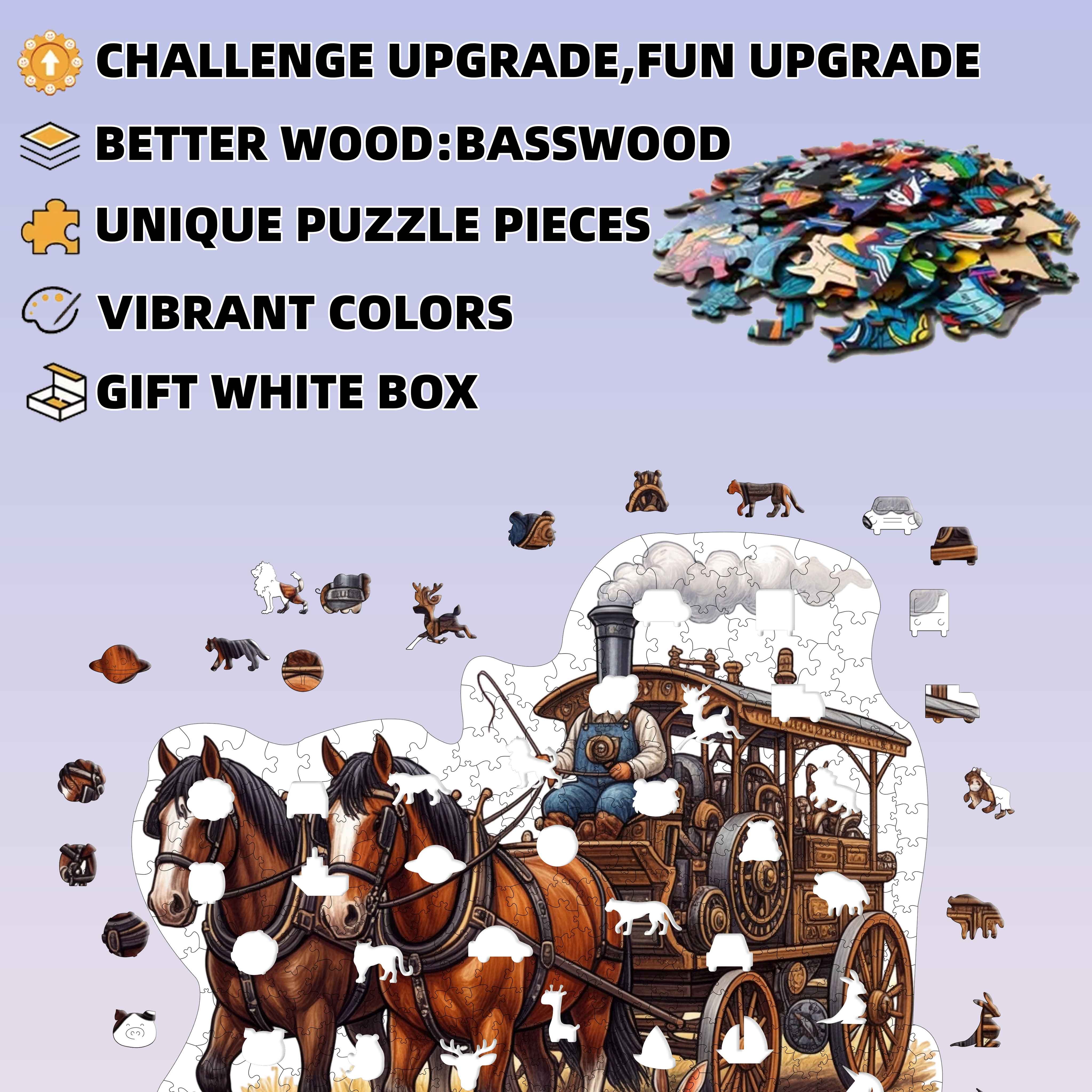 502pcs Steam Carriage Racing Through The Countryside Puzzle