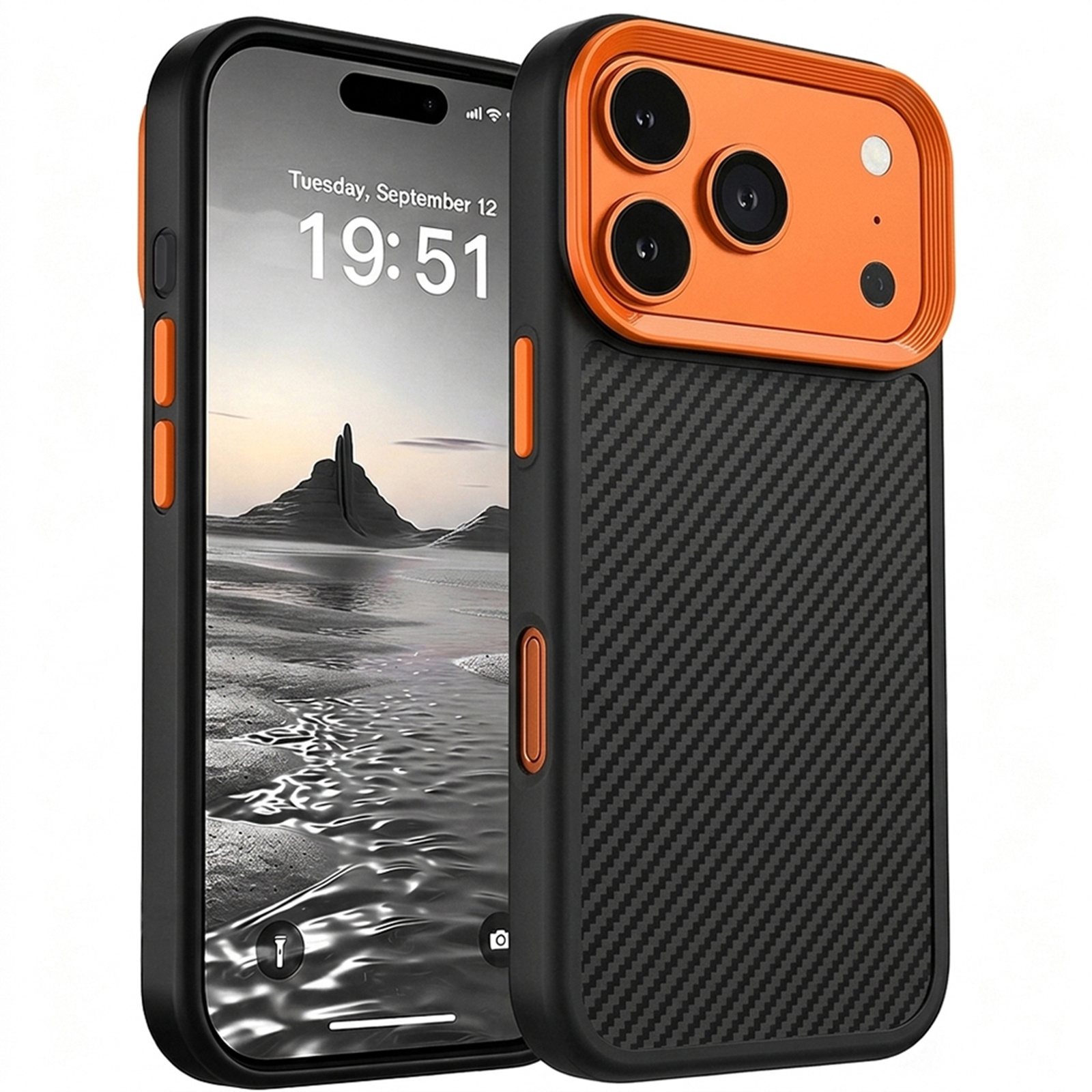 TEMU Custodia morbida con texture in fibra di carbonio e ricarica wireless magnetica, compatibile con iPhone 18 17 16 15 14 13 Pro Max 18ProMax 18Pro