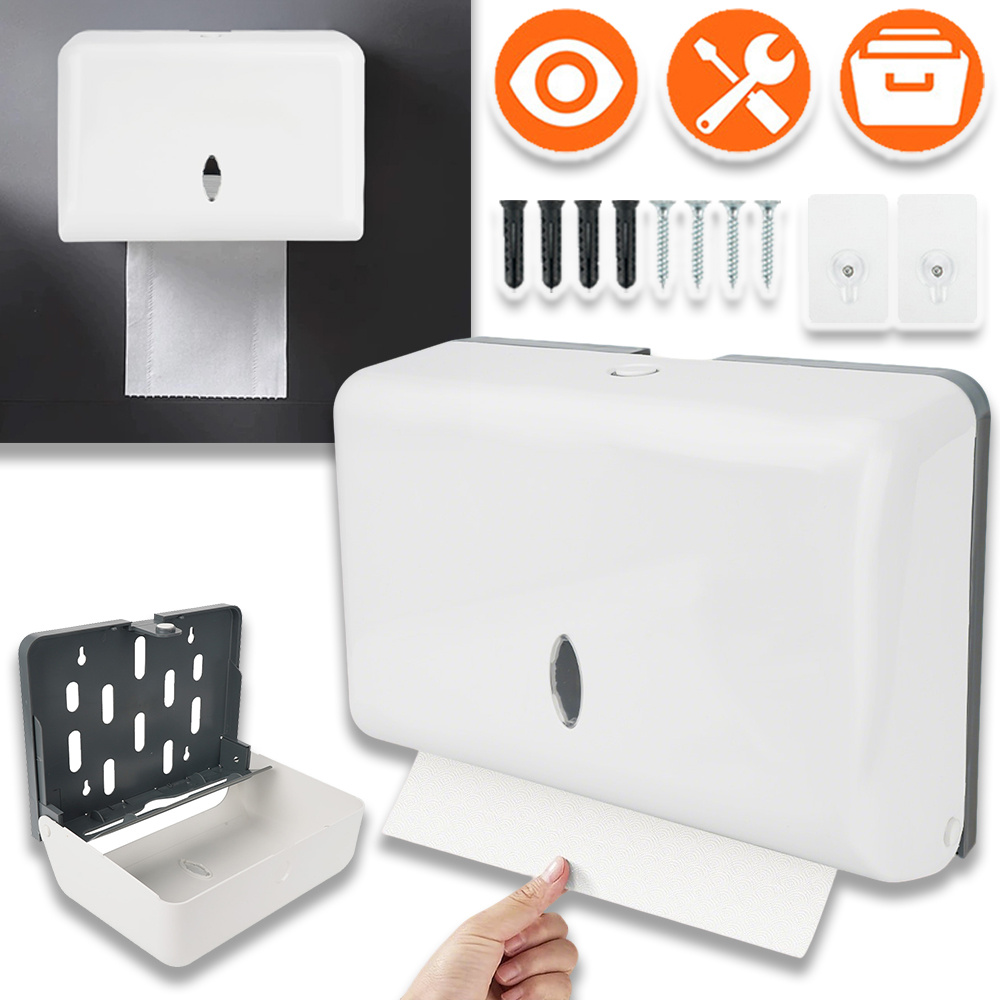Wall-mounted Dispenser For C-fold Hand Towels, Holds 200 Sheets, Easy To Refill, Suitable For Hotels, Restaurants, And Bathrooms