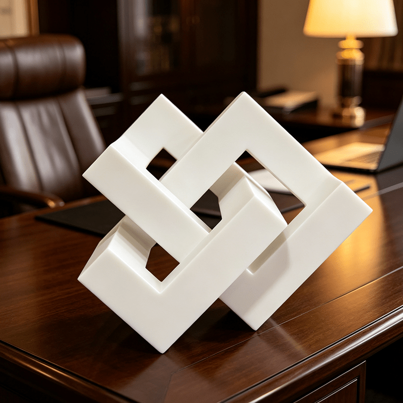 TEMU Ornement d'art géométrique Nœud , Art mural d' moderne et minimaliste, Sculpture créative , Ornement de décoration de bureau pour bureau, salon,