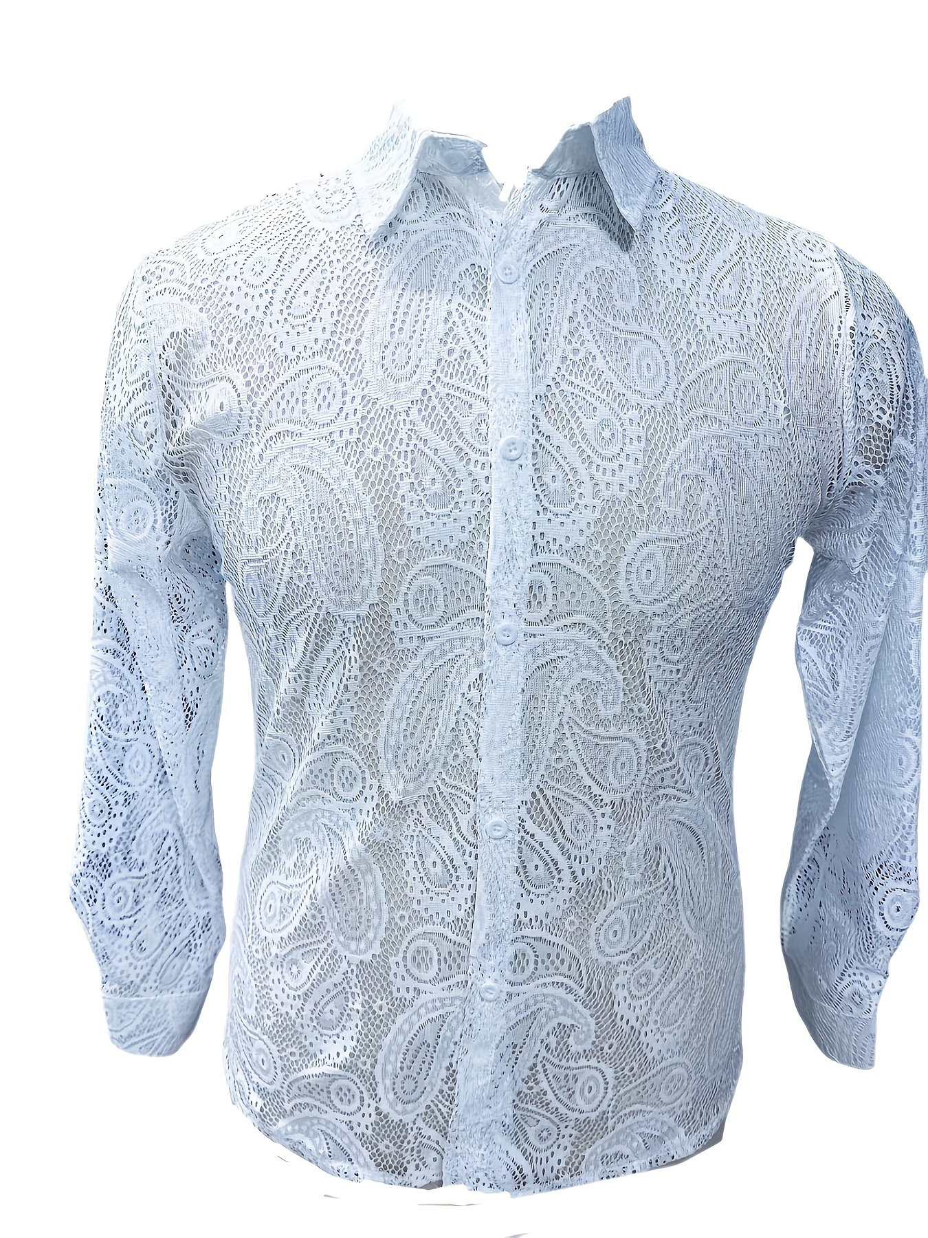 men lace shirt sold on Temu United States
