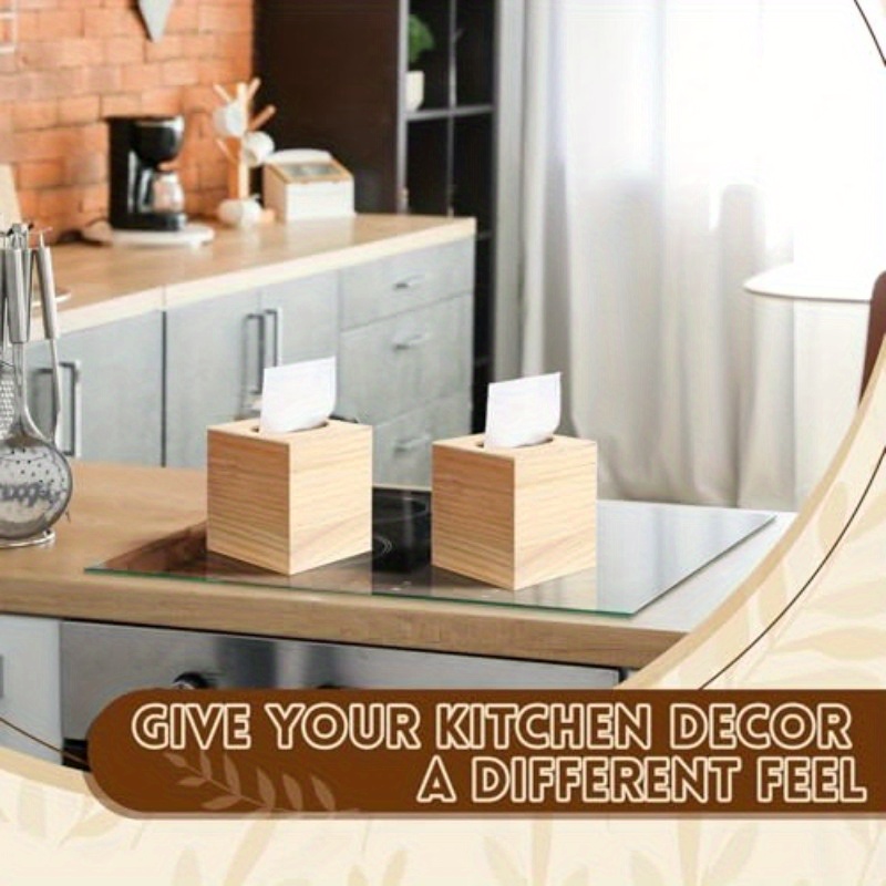 set of 6 unfinished wooden tissue box covers for diy projects featuring   design with a   opening   arts and crafts as well as home and bathroom decoration Product details 4