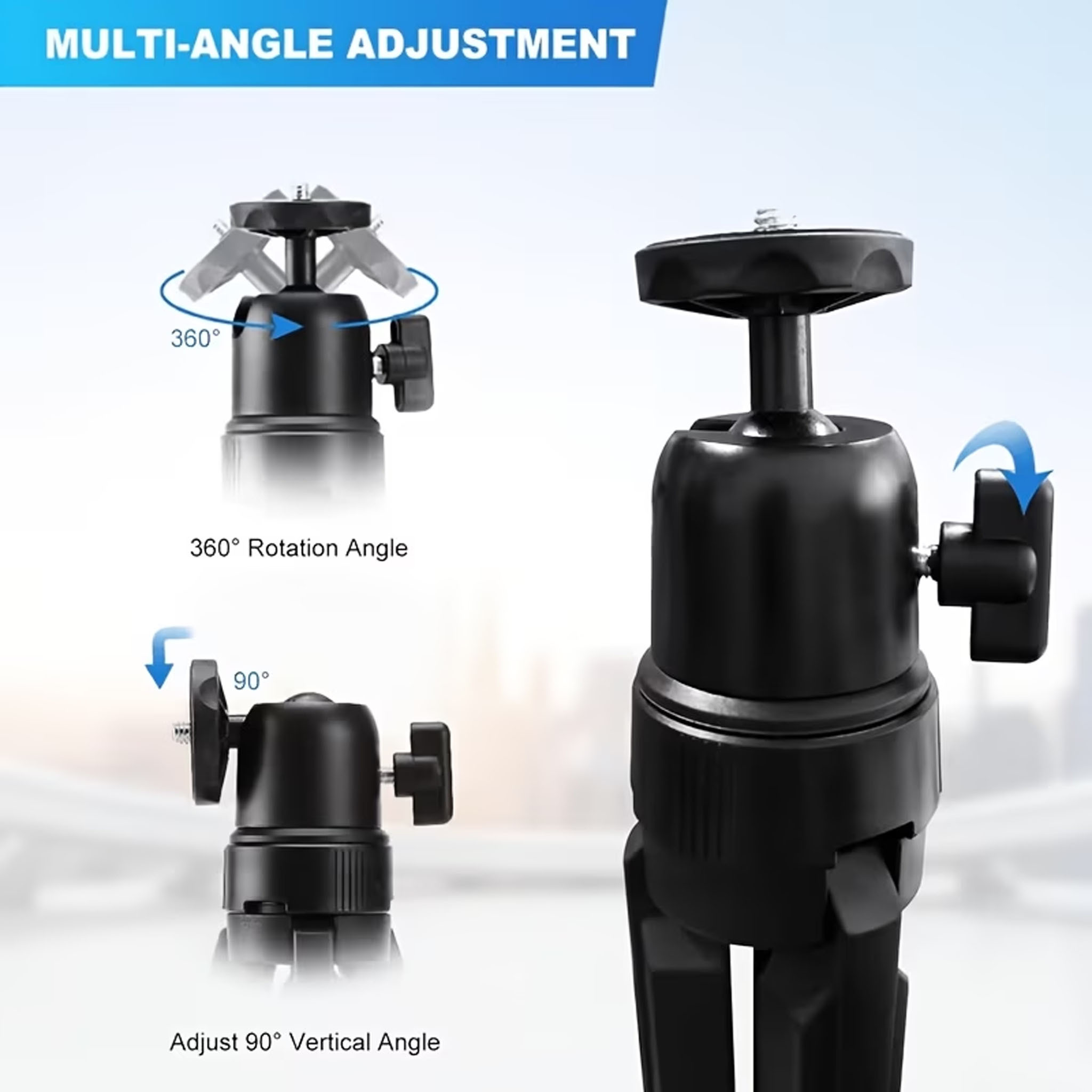 Portable Adjustable Mini Projector with 360° Rotating Stand
