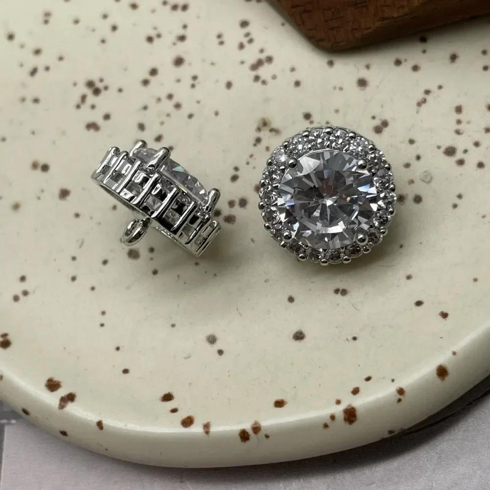 TEMU Set bottoni in zirconia , 13 mm/0,51 pollici, rotondi ed eleganti, ideali per abbellimenti di abbigliamento eleganti, bottoni con gambo color