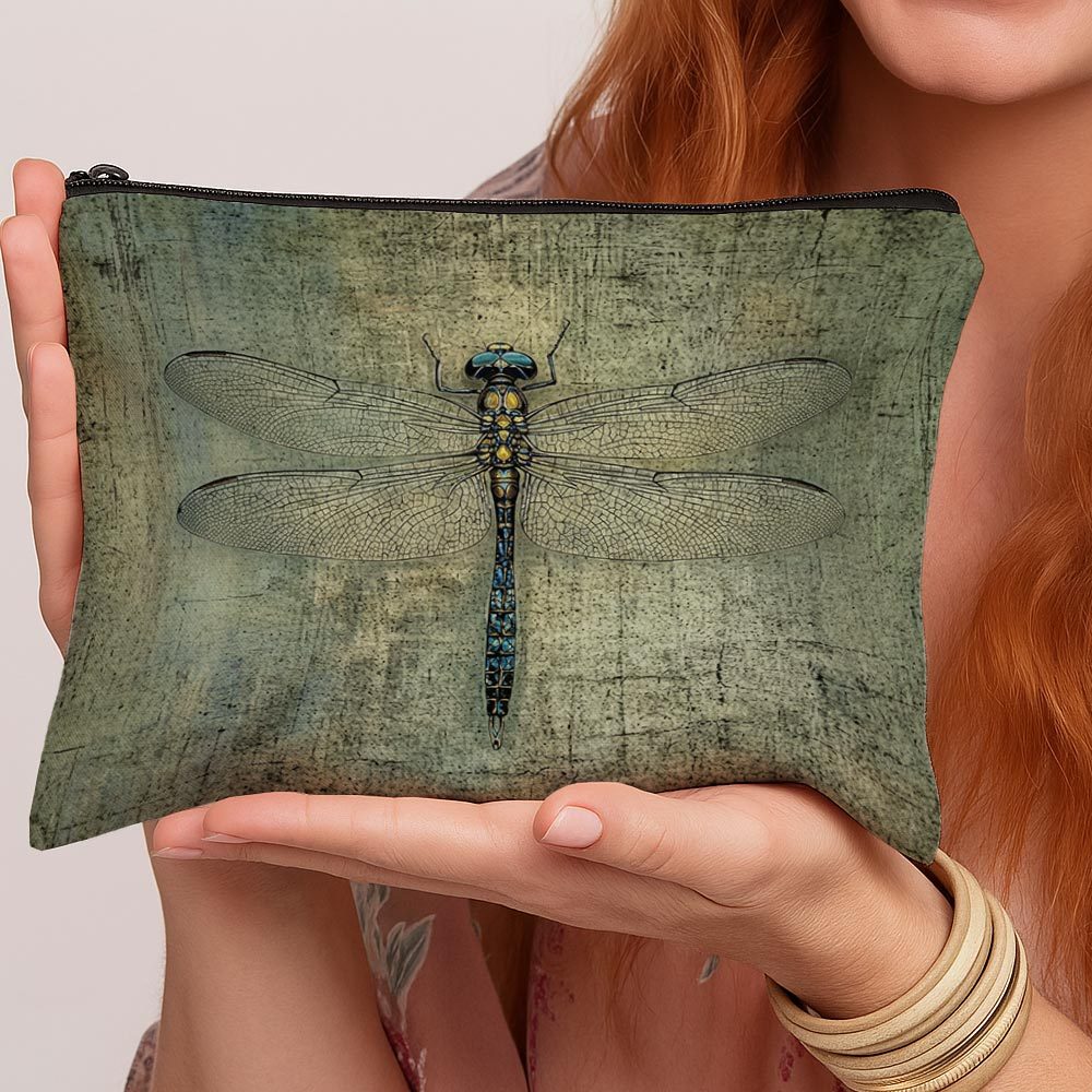 TEMU . Change Bag Retro Wissenschaftliche Illustration Druck - Libellen Textur Natürliche Und Leichte Reise Make-up Aufbewahrungstasche, Tragbare