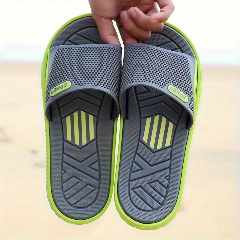 men s lightweight   sandals - non-slip beach, cushioned insole & arch support - lightweight eva upper & pvc sole - for pool, gym, travel - slip-on slippers for men -   in navy/blue accents - ideal for outdoor, camping, casual attire, gym footwear,  , durable construction, versatile footwear,   Product details 5