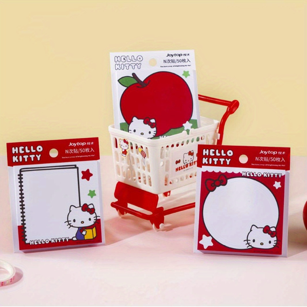 TEMU Hello Kitty Series Sticky Notes, Cute And Stylish Memo Pads For Students, Bookmarking Textbooks, Note-taking, And Computer Reminders, Random