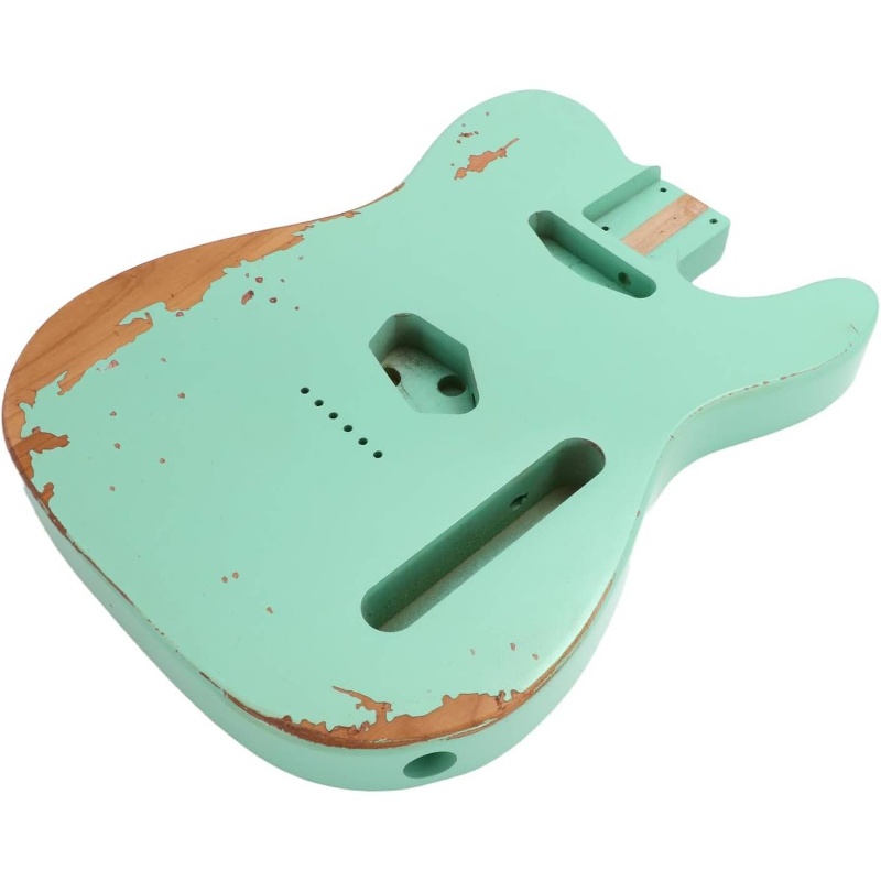 Relic Guitar Body | TL Style Nitro Top Alder Wood, S-S or H-S Route, Relic Seafoam Green