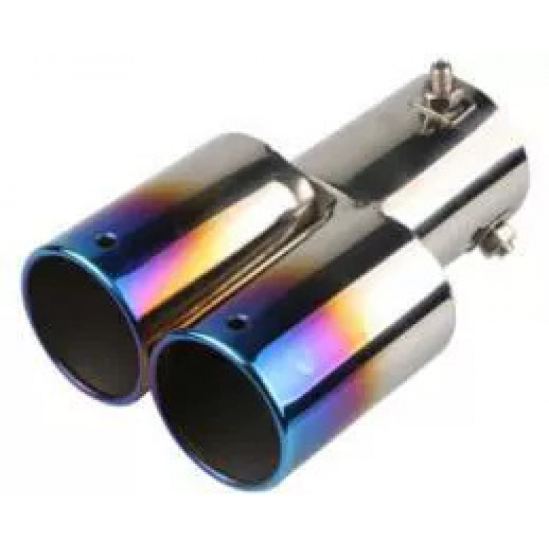 TEMU Dual Exhaust Tips Made Of Stainless Steel, Suitable For Most Vehicles With Curved Exhaust Pipes That Have A Diameter Ranging From 38mm To