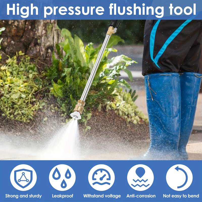 Hydro Jet High Pressure Power Washer Water Spray Gun Nozzle – 4000 PSI, For Garden/Car/Hose