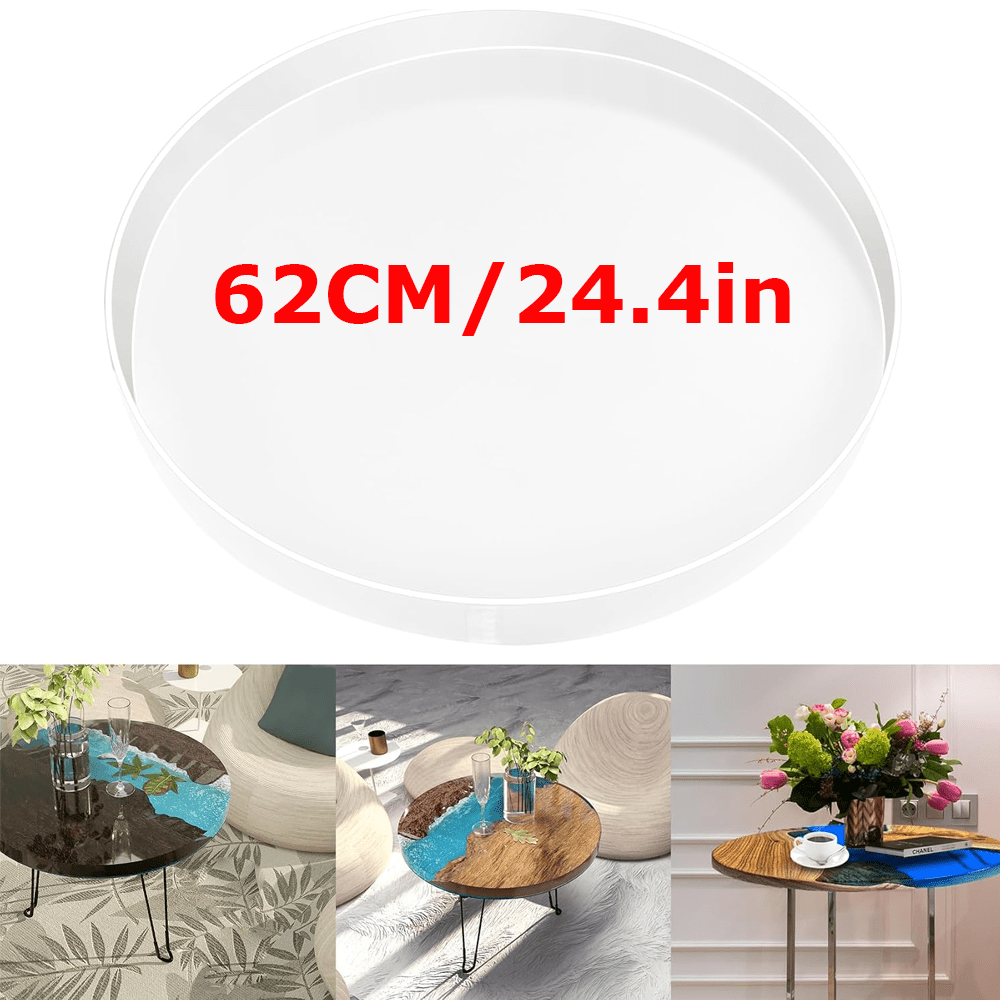 TEMU 62cm/24.4inch Extra Large Epoxy Resin Silicone Mold, Reusable Flexible Easy-release Casting Mould For Diy River Tables, Coffee Tables, Side