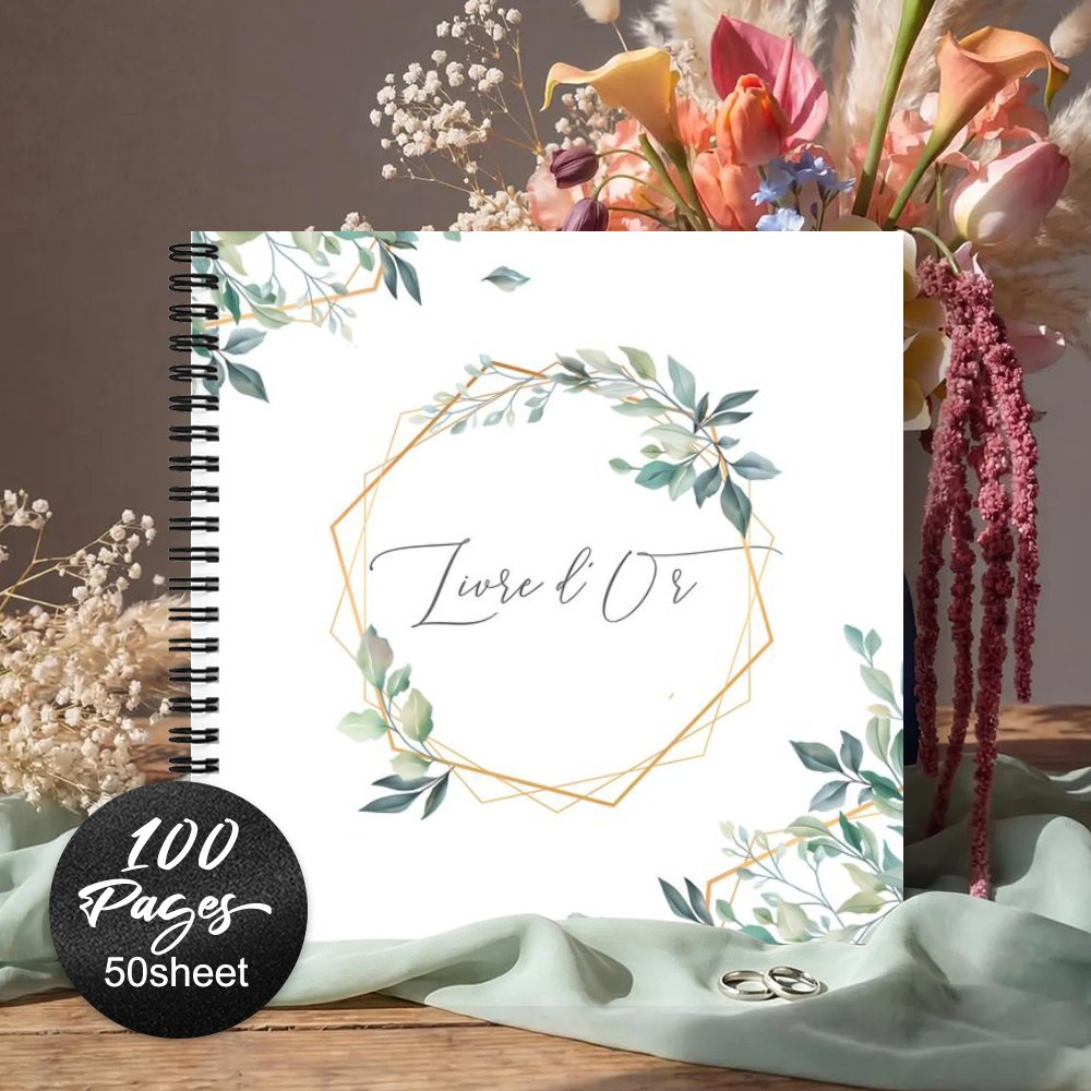 TEMU 1 'or pour , journal de souvenir pour , décoration de cadre géométrique doré avec verdure aquarelle, parfait pour que signent spécial pour