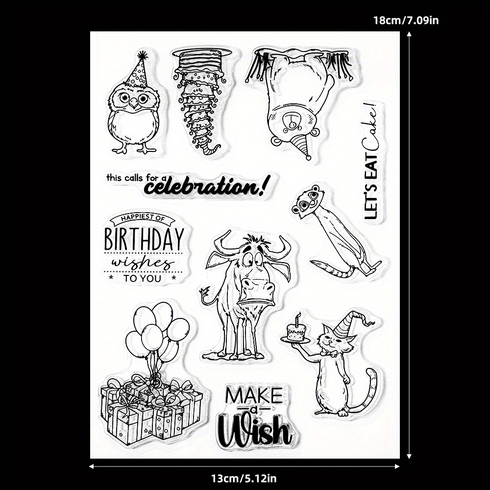 TEMU 1pc Original Happy Birthday To Clear Stamps Metal Cutting Dies For Diy Scrapbooking Crafts Handmade Gift Birthday Thank You Card Silicone Stamps