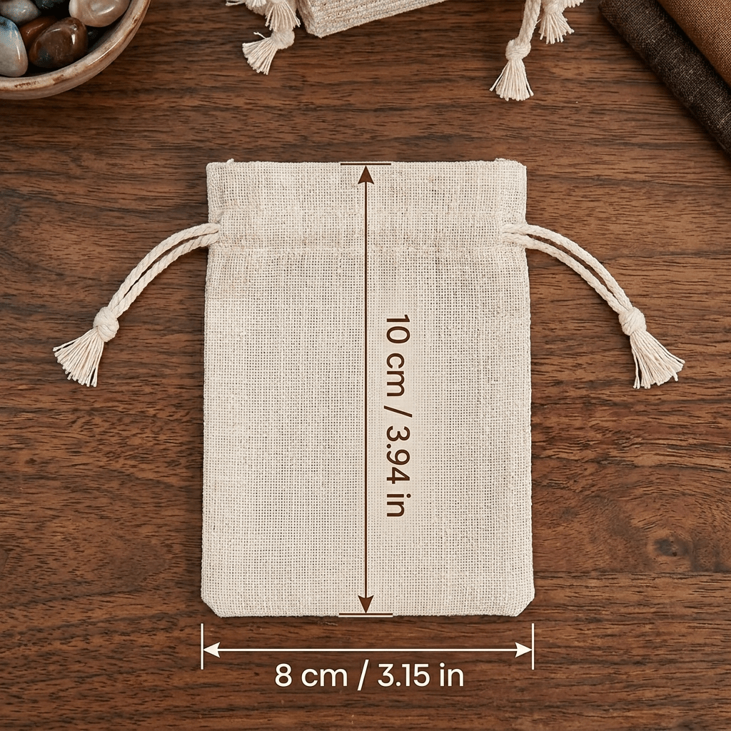 24pcs Beige Fabric Drawstring Pouch Set, Gift Bags
