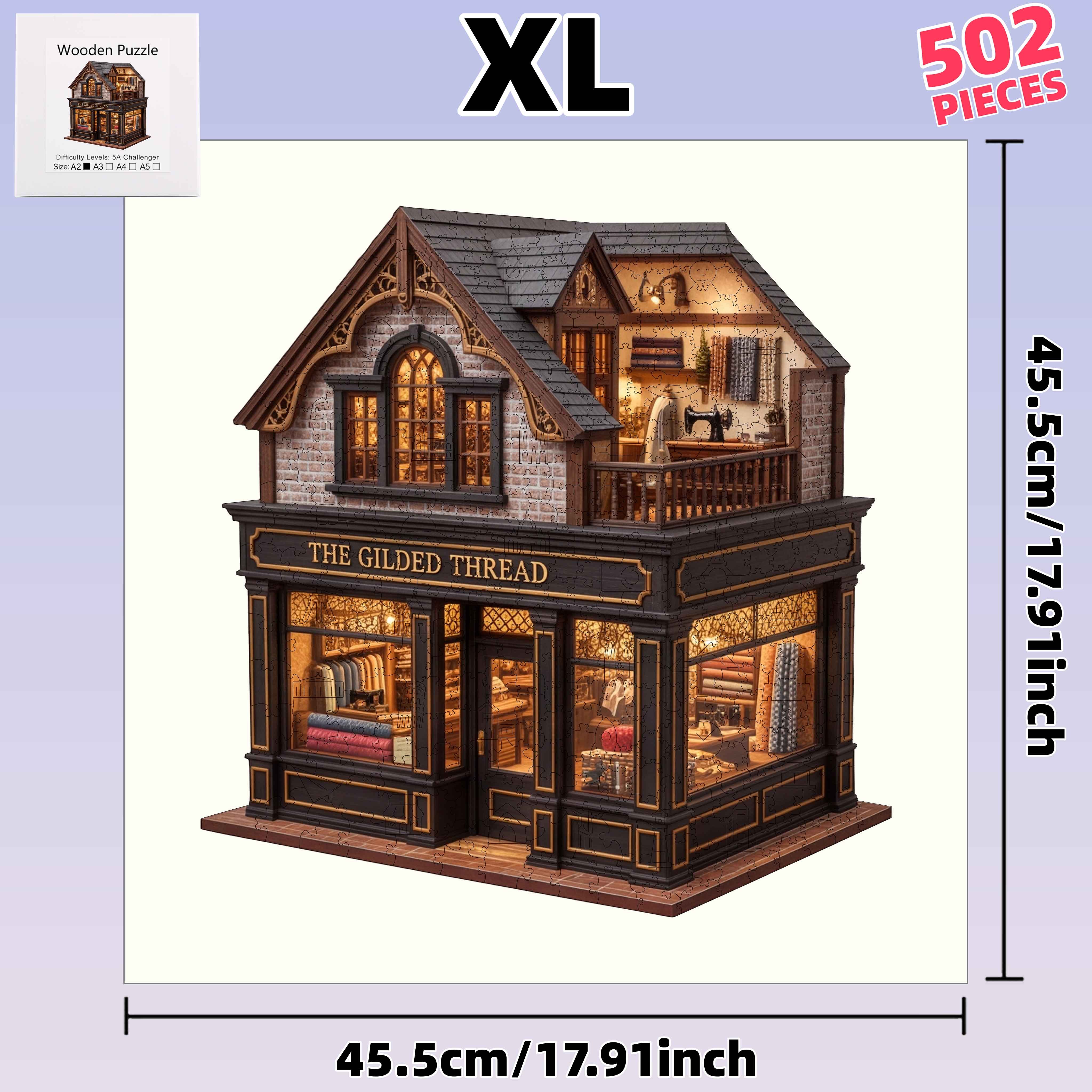 502pcs Tailor Shop Model Wooden Puzzle, Gift for Ages 14+