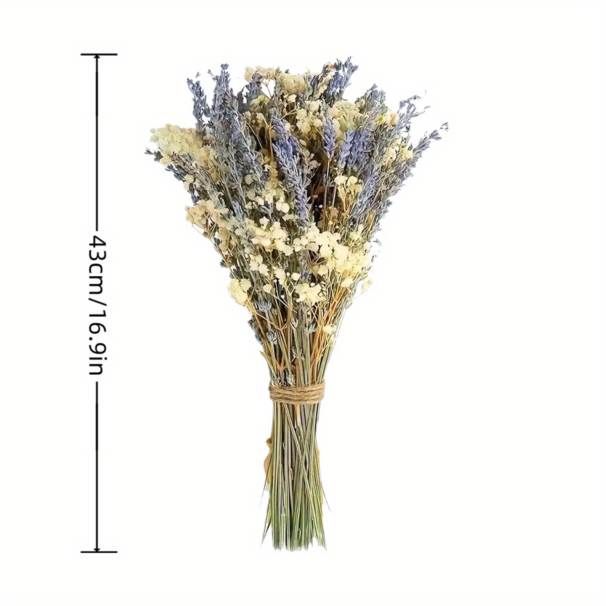 A Bundle Of Dried Lavender And Baby's Breath, Perfect For Vase Decoration. Ideal For Home Use, Weddings, Photography, And Floral Arrangements