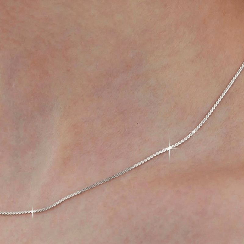 Women's Elegant Flat S-Chain Thin Necklace, Perfect for Layering