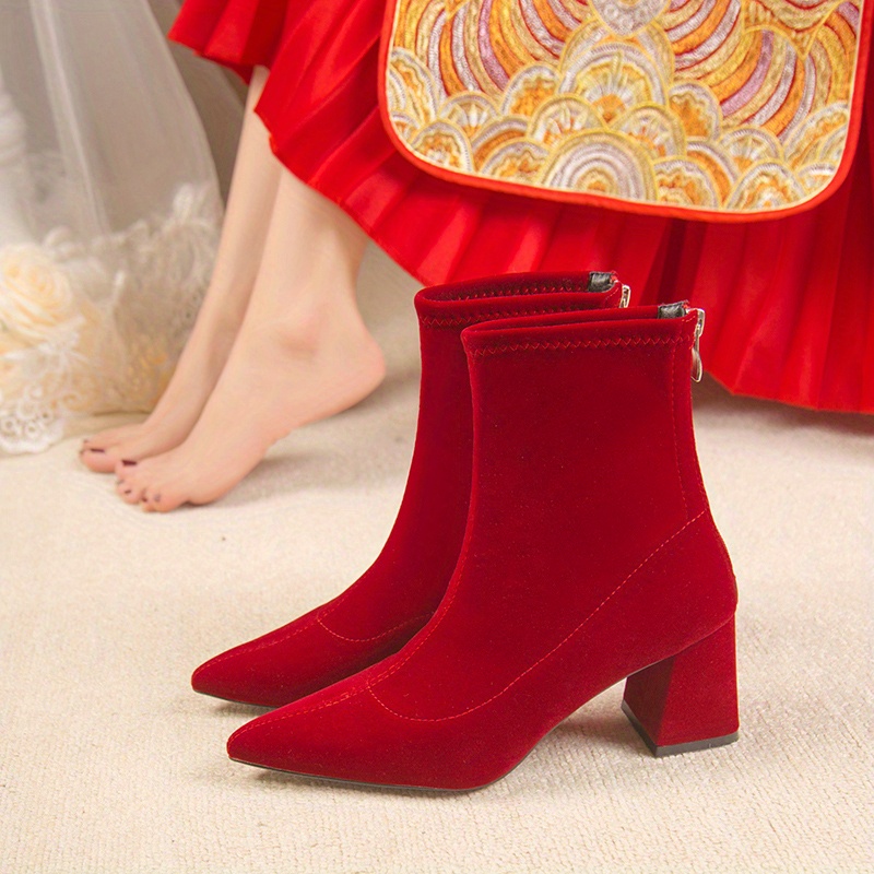 womens red high top simple classic boots Temu South Africa