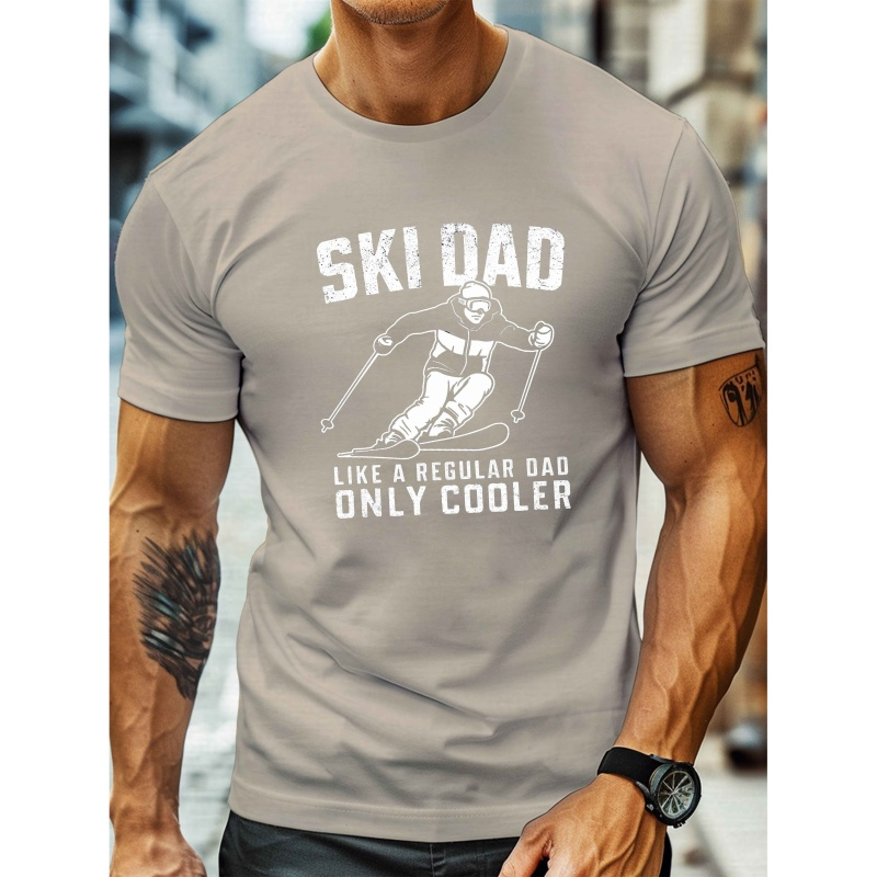 

Ski Dad Graphic Tee For Men - Casual Crew Neck, Short Sleeve, Lightweight & Comfy Summer T-shirt