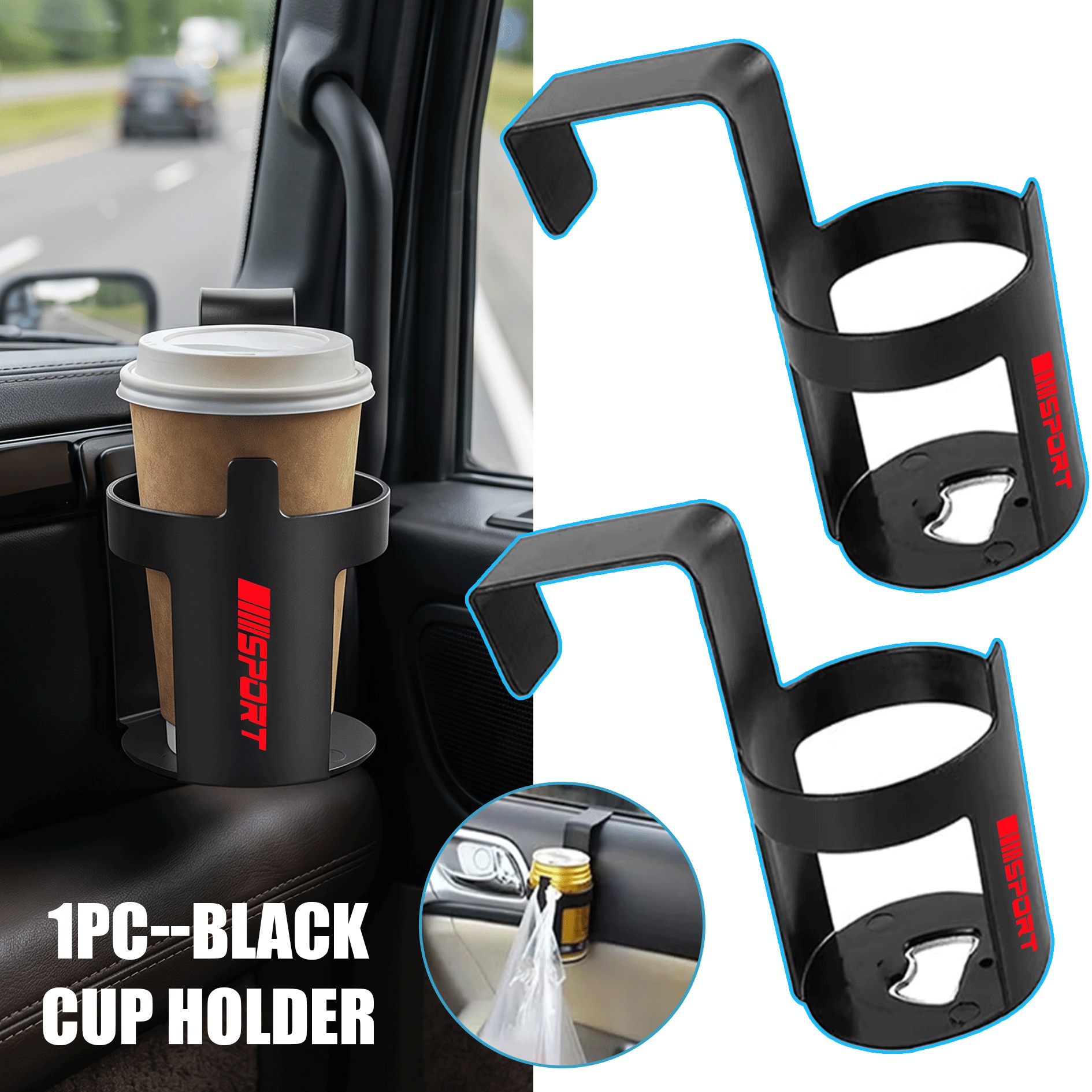 TEMU 1pc Storage Water Bottle Rack, Multifunctional Cup And Drink Holder With Full Letter Design, Practical Car Storage Accessory, Scratch-resistant