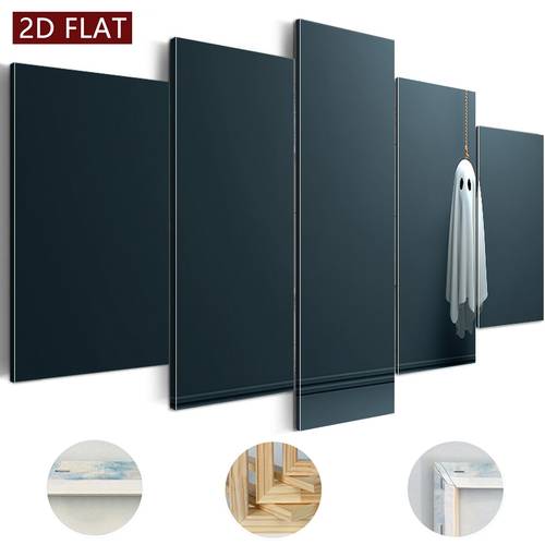 item picture 2d flat 2d flat set of 5 framed ghost artwork style canvas prints suspended ghost poster creepy atmosphere artworks gothic wall decorations prints suitable for living room bedroom hallway hotel cafe