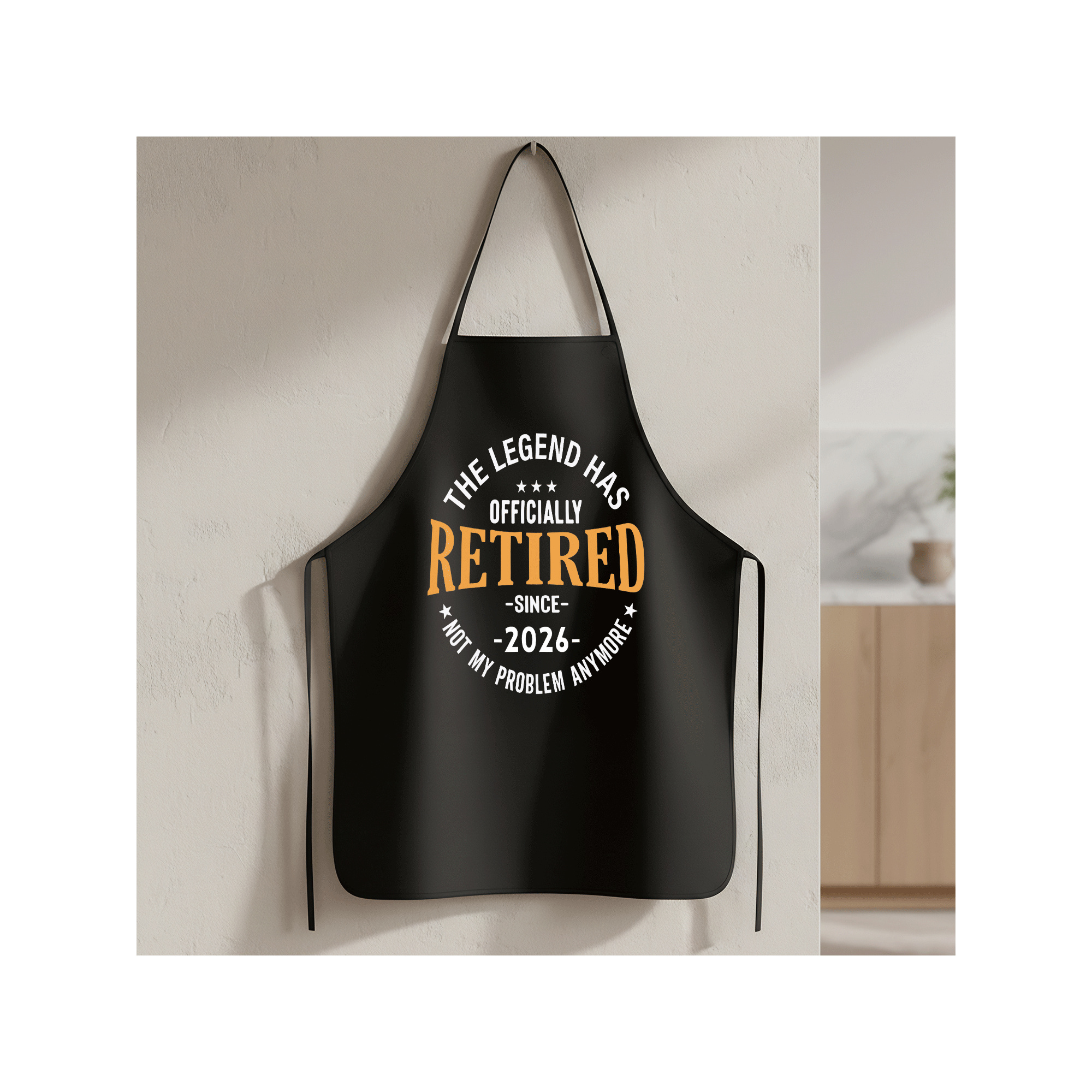 TEMU Retired Men Women Retirement 2026 Legend Has Retired 2026 Pattern Apron - Durable, Comfortable And Fun Apron Unisex Cooking Gift For Mom Dad,