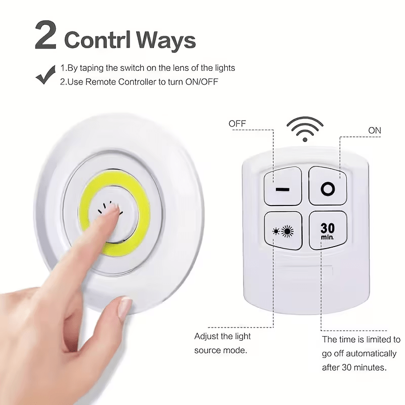 Indoor LED Wall Lights with Remote Control, 6-Pack