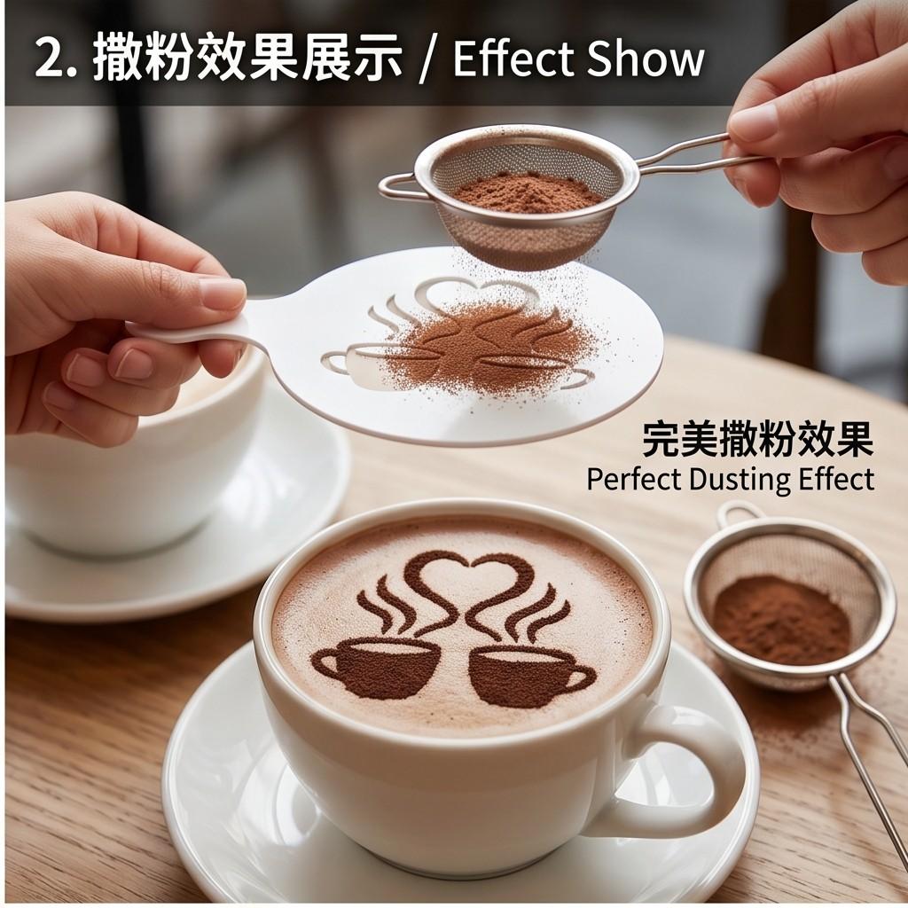 TEMU 4pcs 2d Flat Painting Template. The Painting Template Pattern Is 2 Coffee Cups With Heart-shaped Patterns, Painting Mold Tools