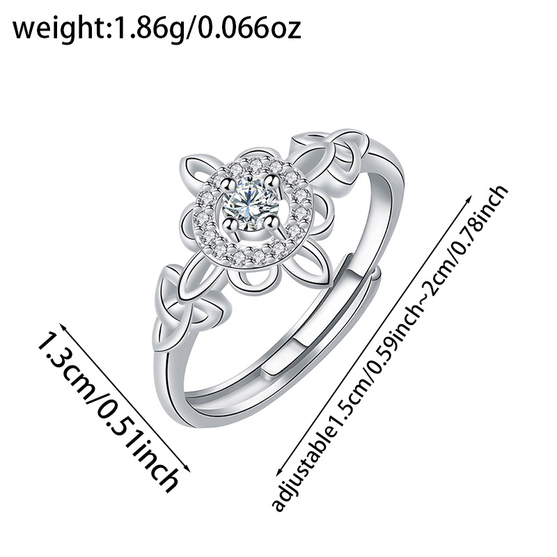 Women's Adjustable Celtic Knot Wreath Open Ring, Elegant Gift
