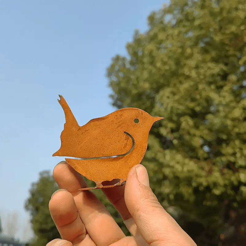 E-shop Rustikale Eisen-Vogel-Dekoration - Vintage Metallvogelskulptur für den Außenbereich Garten, Terrasse, Veranda - Kein Benötigt,