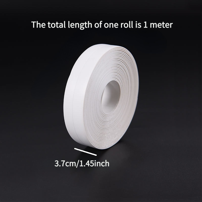 E-shop 1 Rolle Selbstklebendes Wasserdicht & Schimmelresistent PVC Dichtungsband - 1,45" x 39,37" (36,8m) Lang, Abzieh- Klebe-Badezimmer-, Badewanne-,