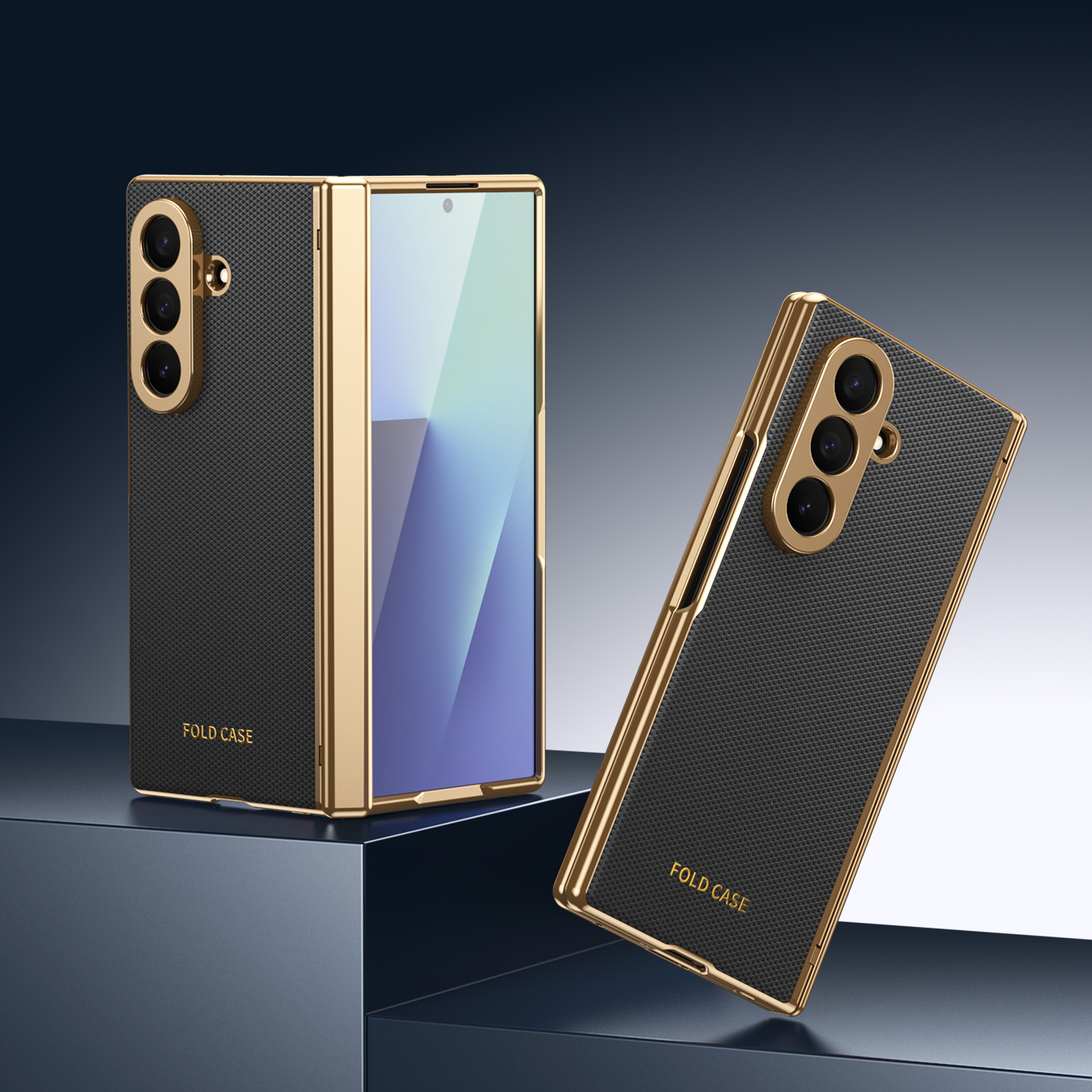 Coque de téléphone - Coque de téléphone TPU tout-en-un avec protection de charnière, convient pour Samsung Z Fold7 Fold6 Fold5 Fold4 Fold3, coque de téléphone pliante d'affaires, &Cadeau pour papa&Cadeau pour papa&Accessoires de téléphone portable