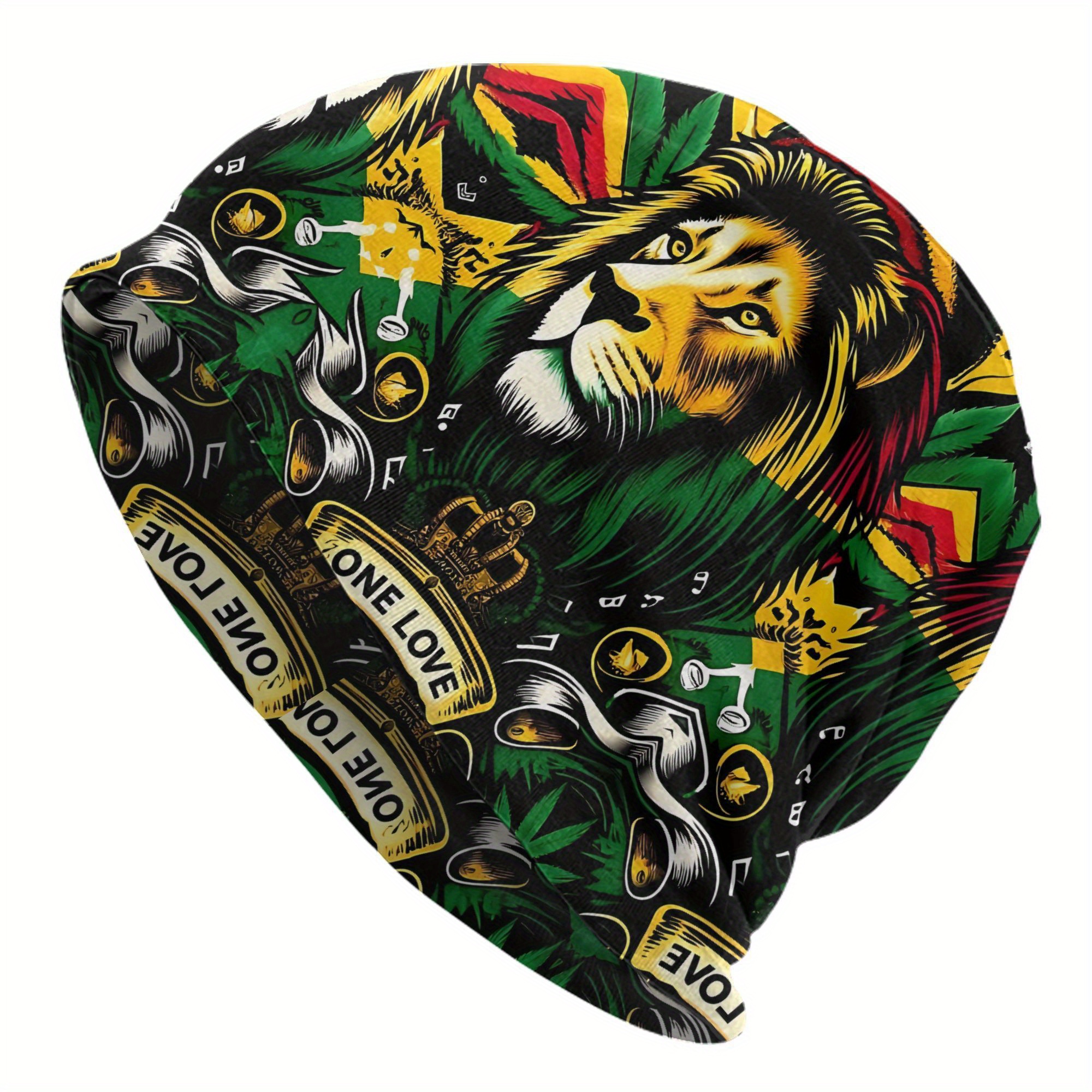 TEMU Jamaica Color Skull Cap Unisex Hip Hop Beanie Hat